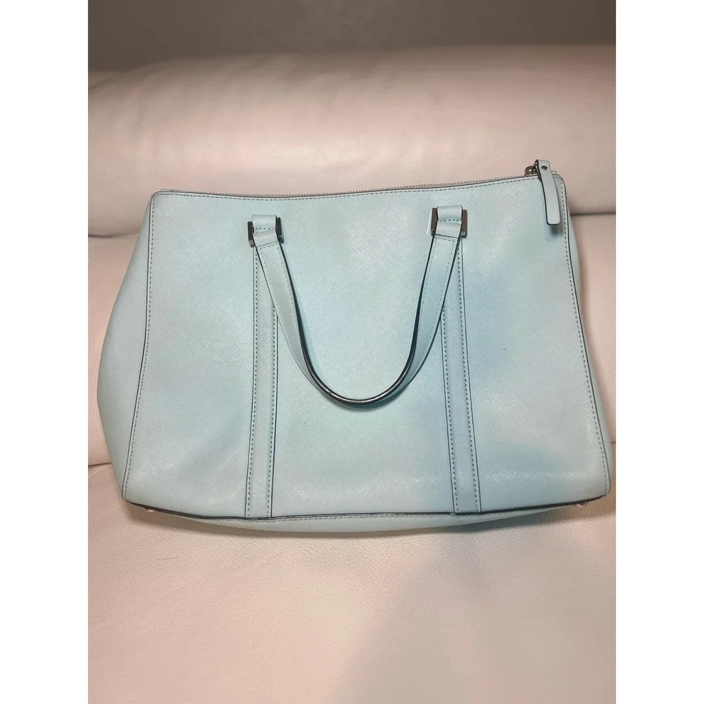 Kate Spade New York Loden Newbury‎ Lane Satchel Hand Bag Light Blue Saffiano